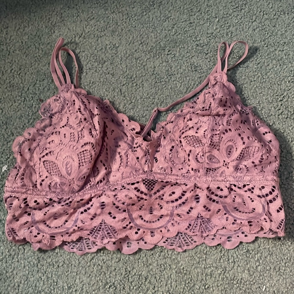 Lace multi strap crisscross bralette